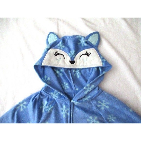 NEW One-Piece Pajamas Fleece Size S (7) Blanket Sleeper Union Suit Hooded Fox - Picture 1 of 12